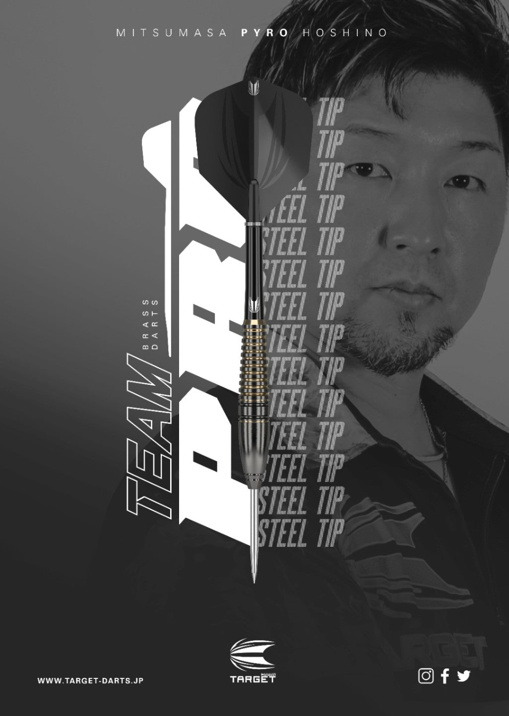 Target Japan - Team Pro Mitsumasa Hoshino Pyro - Brass - Steel Šipky - Direct Darts - 2