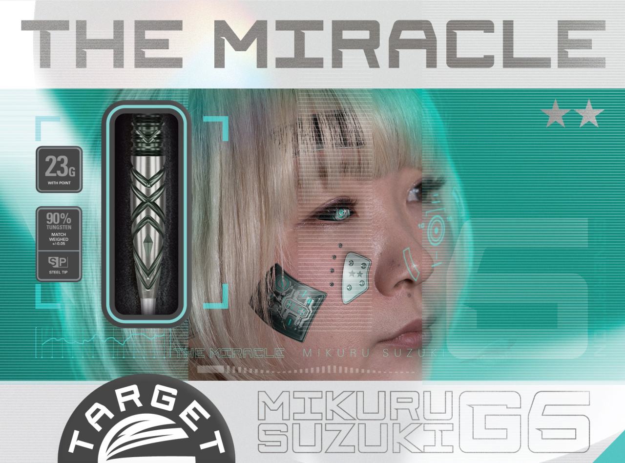 Target Japan - The Miracle Gen6 - 90% - Steel Šipky - Direct Darts - 3