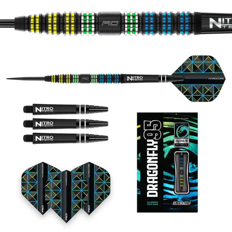 Red Dragon - Dragonfly 95 Black - Tapered 95% - Steel Šípky - Direct Darts - 5