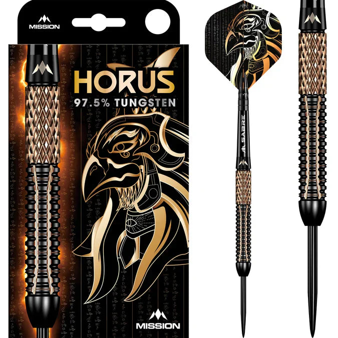 Mission - Horus 97,5% - Černá & Bronz - Steel Šípky - Direct Darts - 2
