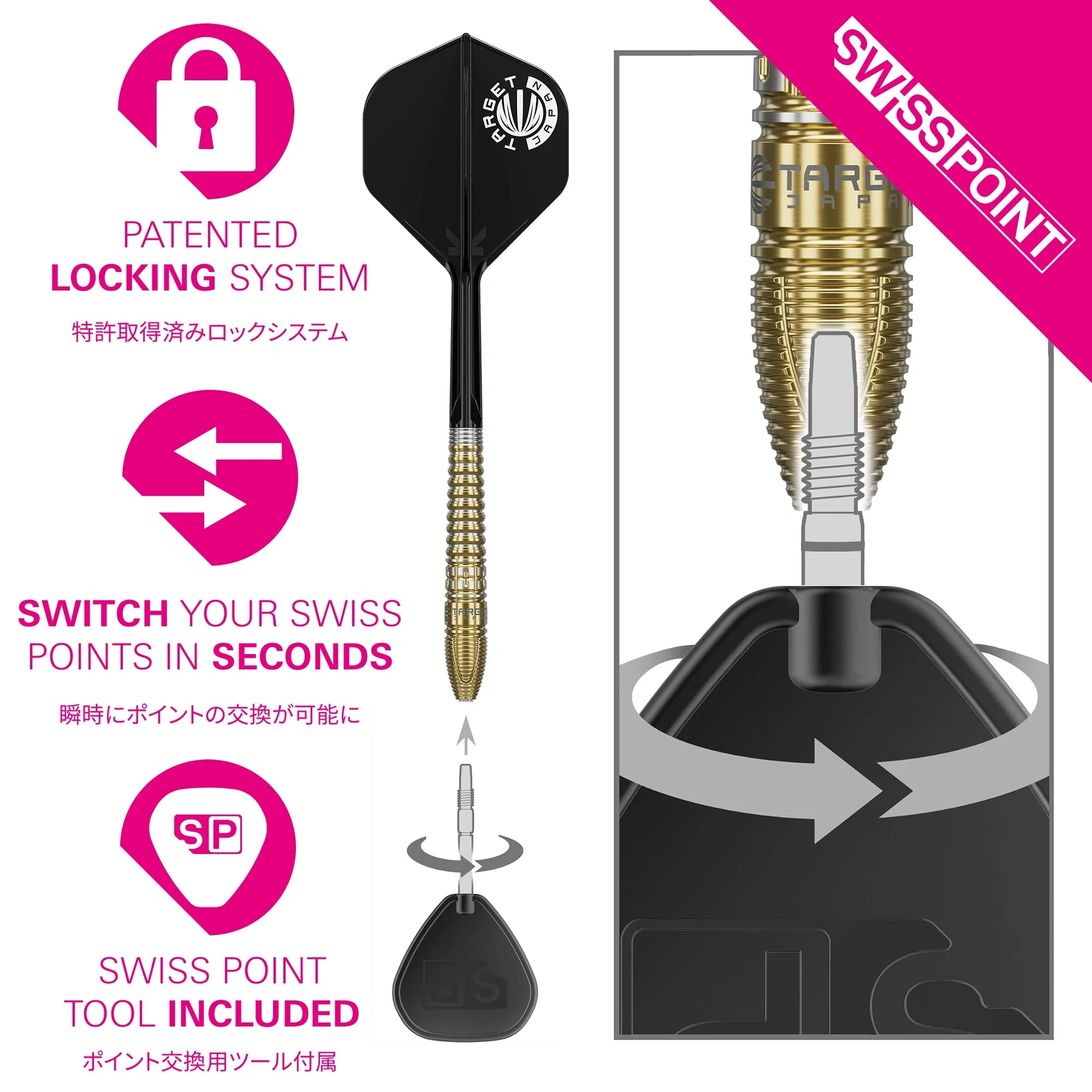 Target Japan - Prime Series Hot Shot Gen3 - 90% - Steel Šípky - Direct Darts - 5