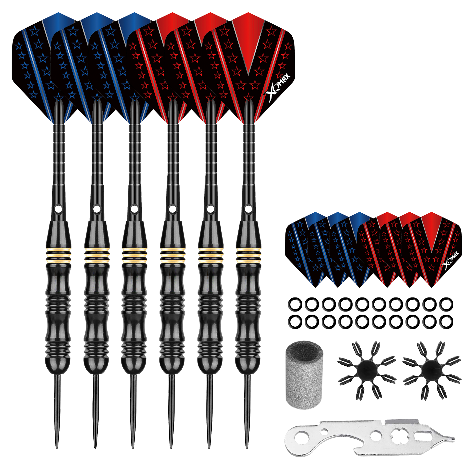 Xqmax - Černá Mosaz (56 Ks) - Steel Šípky - Direct Darts - 1