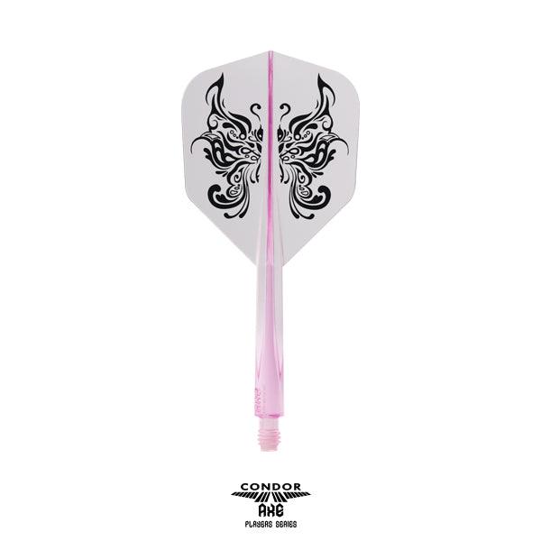 Condor - Axe Tribal Butterfly - Průhledná Růžová - No6 - Jednodílný Násadky/Letky Na Šípky - Direct Darts - 2
