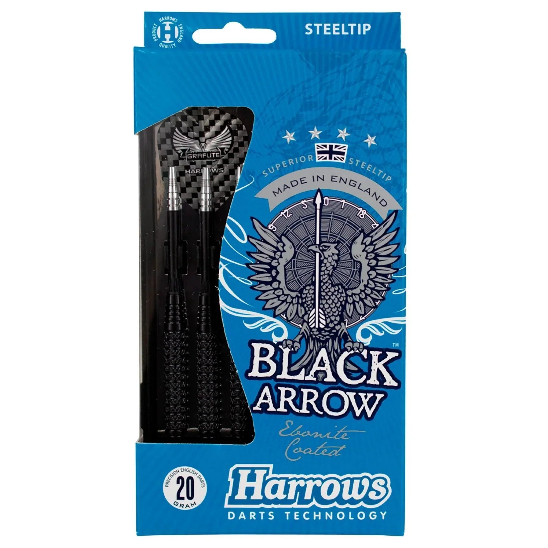 Harrows - Black Arrow 20 G - Steel Šípky - Direct Darts - 5