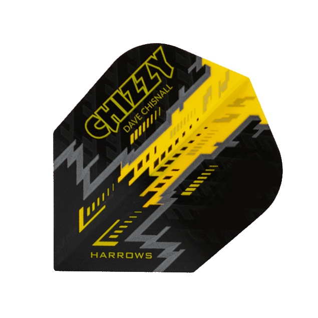 Harrows - Prime Chizzy Černá/Žlutá - 100 Mikron - Letky Na Šípky - Direct Darts - 1