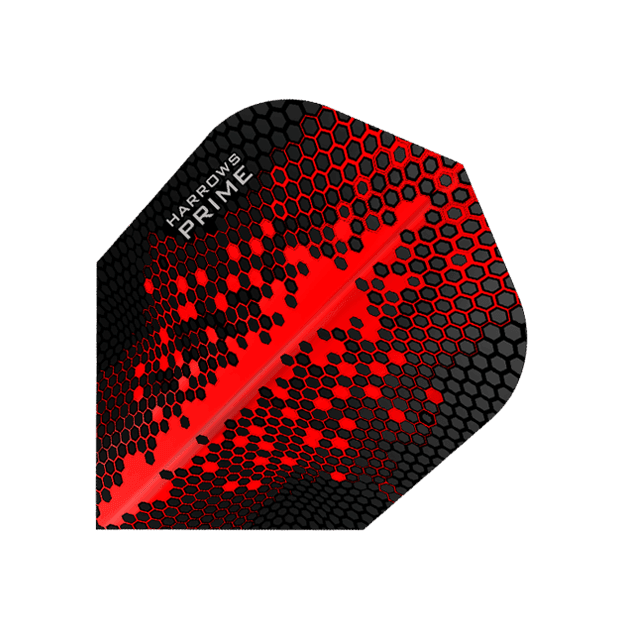 Harrows - Prime Hex Černá/Červená - 100 Mikron - Letky Na Šípky - Direct Darts - 1