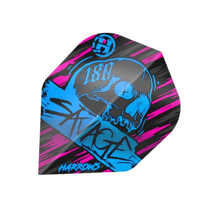 Harrows - Savage Aqua/Růžová - Letky Na Šípky - Direct Darts - 1