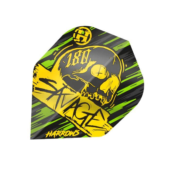 Harrows - Savage Žlutá/Zelená - Letky Na Šípky - Direct Darts - 1
