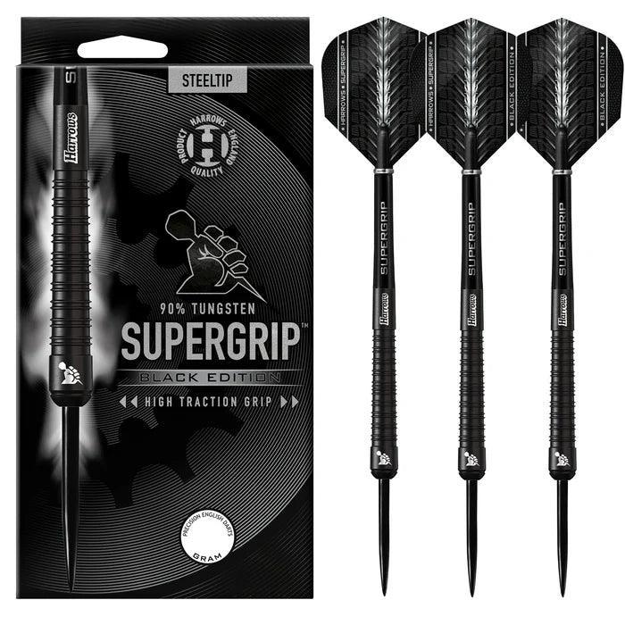 Harrows - Supergrip 90% Black Edition - Steel Šípky - Direct Darts - 2