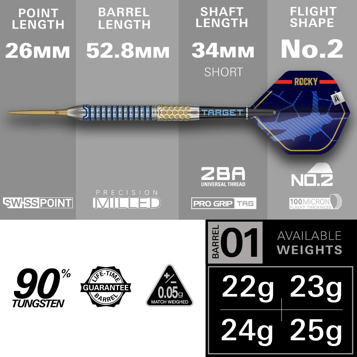 Target - Josh Rock G1 90% Sp - Steel Šípky - Direct Darts - 4