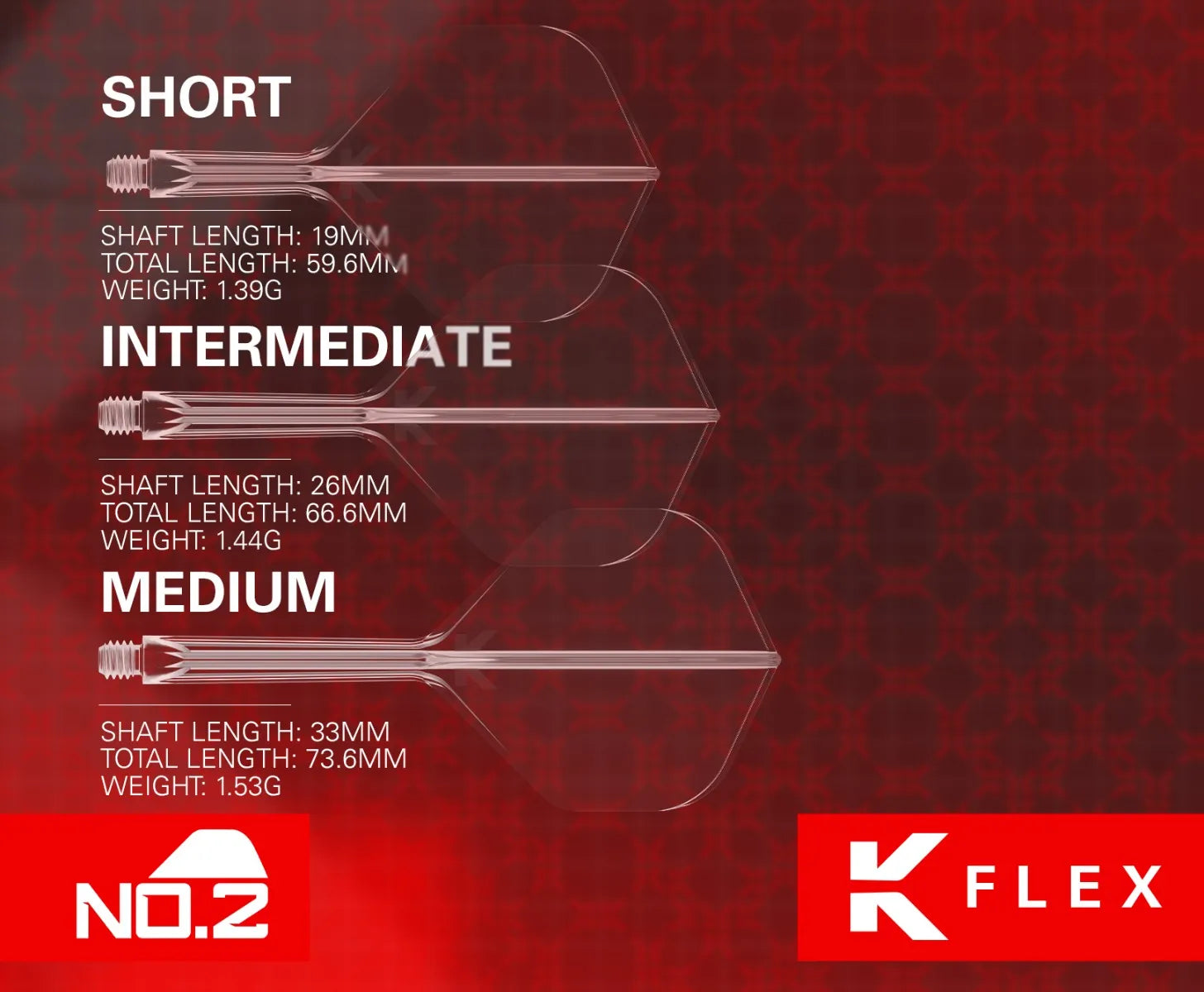 Target - K-Flex - No2 - Neónová Žlutá - Letky/Násadky Na Šípky - Direct Darts - 5
