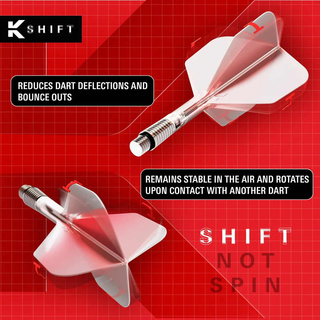 Target - K-Shift Bílá - No6 - Letky/Násadka Na Šípky - Direct Darts - 2