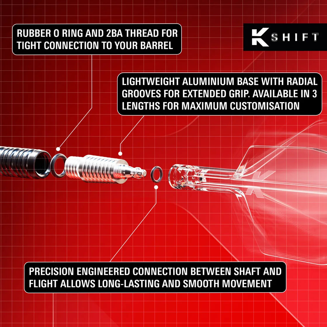 Target - K-Shift Bílá - No6 - Letky/Násadka Na Šípky - Direct Darts - 3