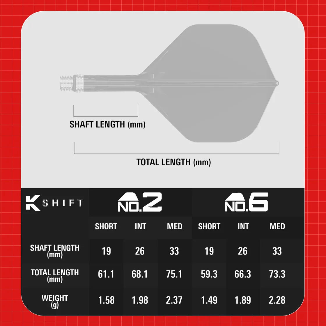 Target - K-Shift Černá - No2 - Letky/Násadka Na Šípky - Direct Darts - 5