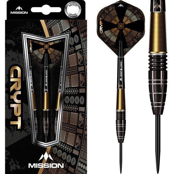 Mission - Crypt Darts M1 - Černá & Zlatá - Steel Šípky - Direct Darts - 1