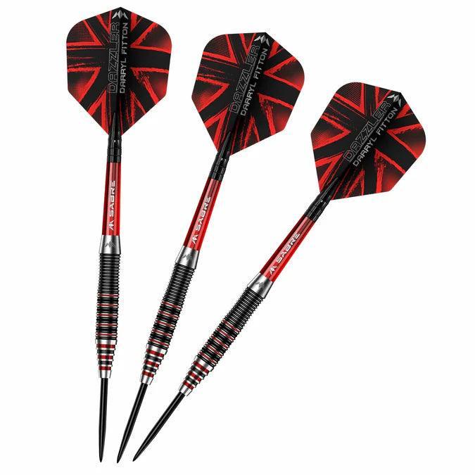 Mission - Darryl Fitton - Electro Černá & Červená - 95% - The Dazzler - Steel Šípky - Direct Darts - 2