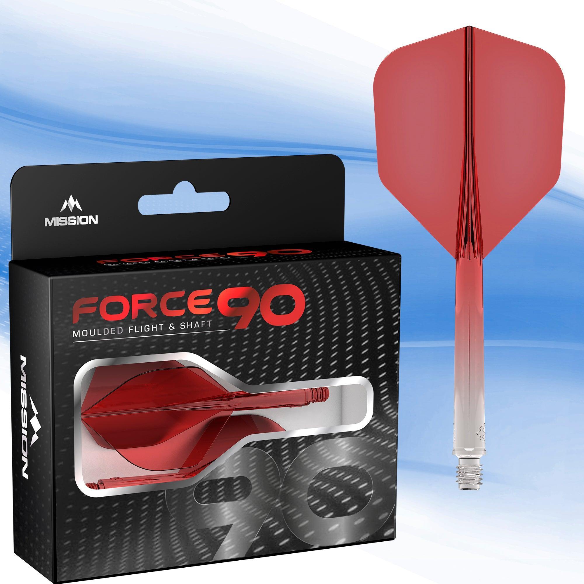 Mission - Force 90 Průhledná Červená - No6 -Letky/Násadky Na Šípky - Direct Darts - 2