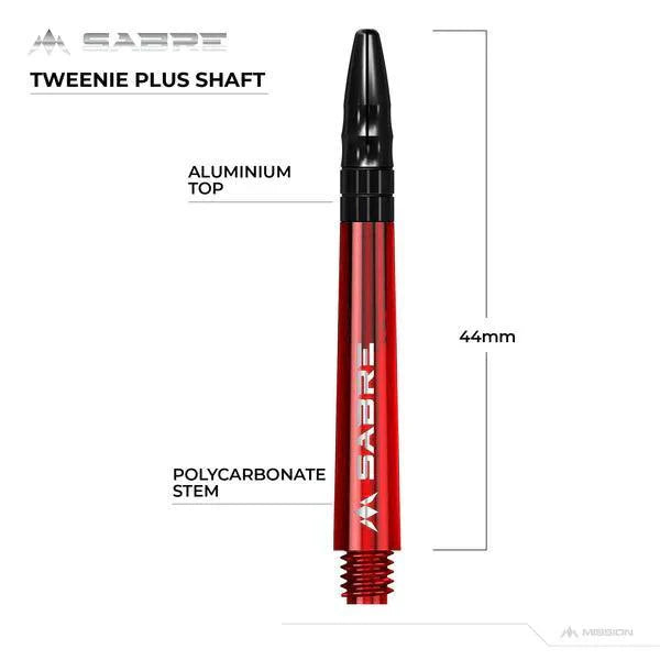 Mission - Sabre - Polykarbonát - Červená - Černá Top - Násadky Na Šípky - Direct Darts - 6