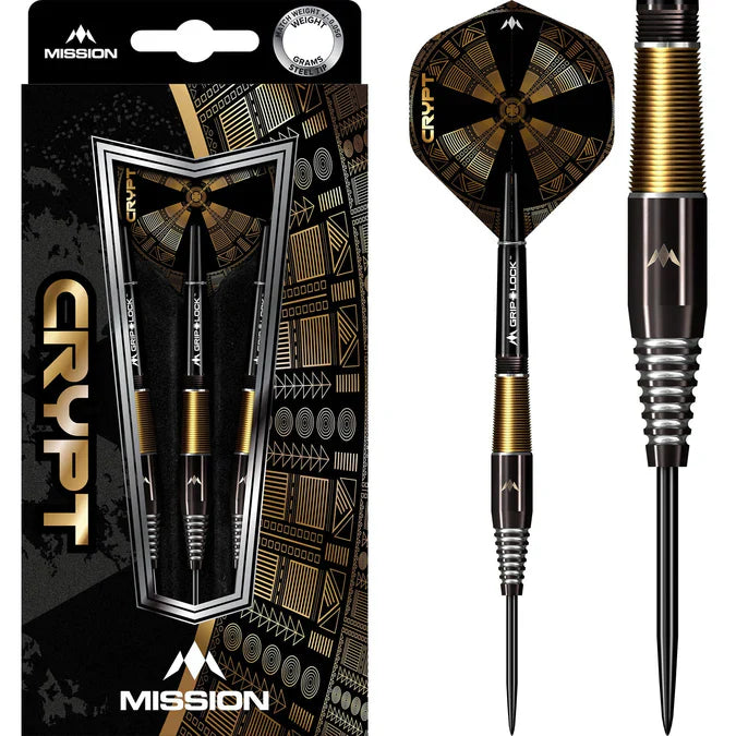 Mission - Crypt - M2 - Černá / Zlatá - Steel Šipky - Direct Darts - 1