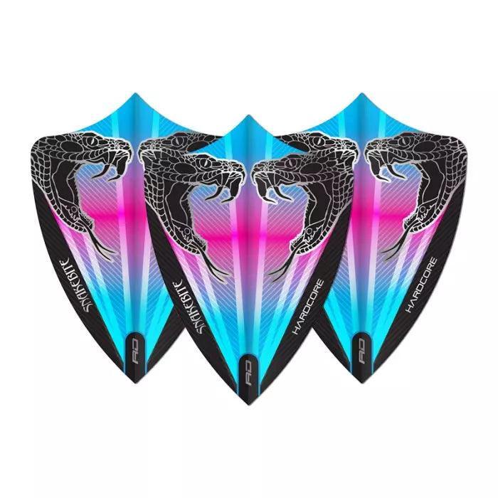 Red Dragon - Hardcore Snakebite Růžová & Modrá Freestyle - 100 Mikron - Letky Na Šípky - Direct Darts - 1