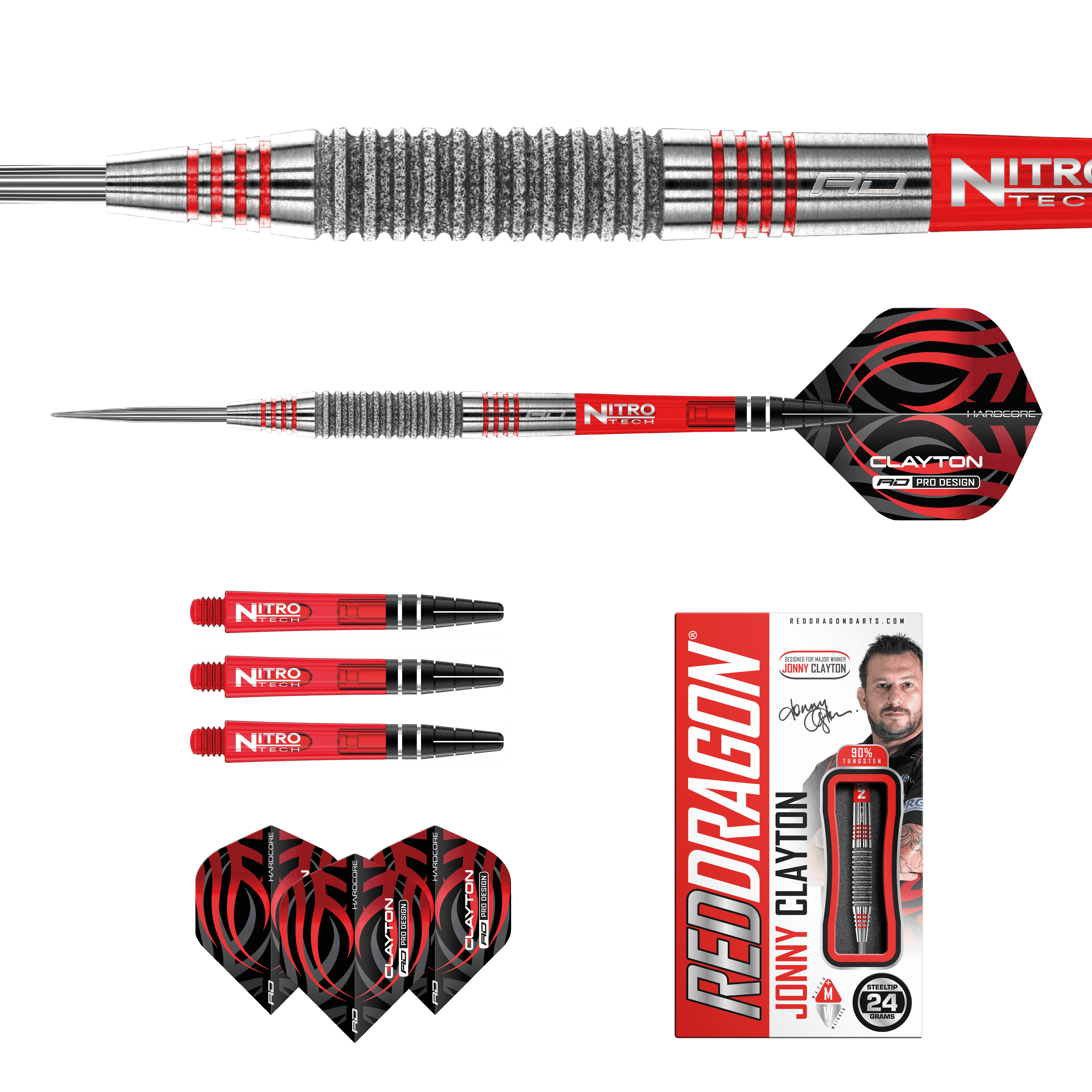 Red Dragon - Jonny Clayton Element 90% - Steel Šípky - Direct Darts - 5