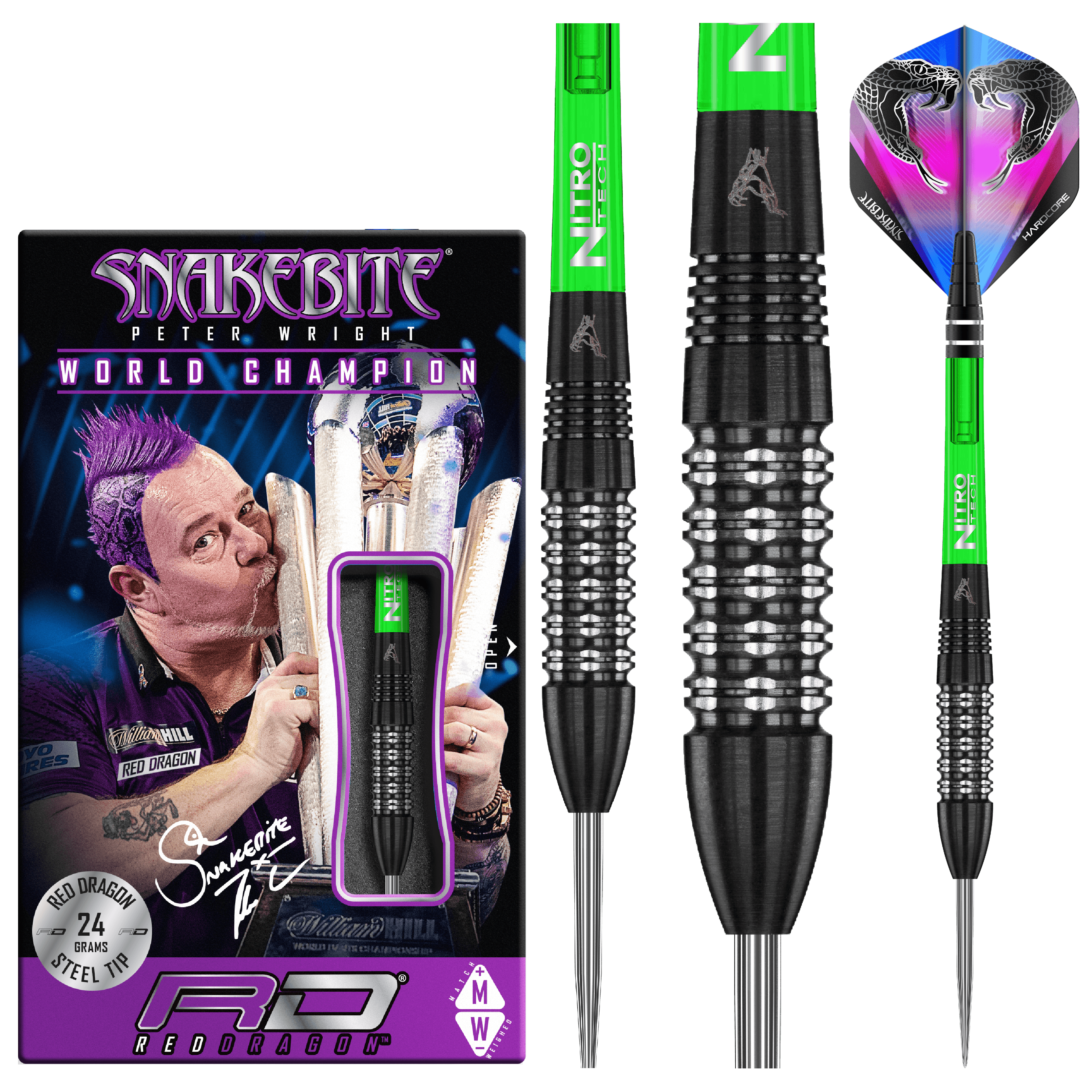 Red Dragon - Peter Wright Black Strike 90% - Steel Šípky - Direct Darts - 2