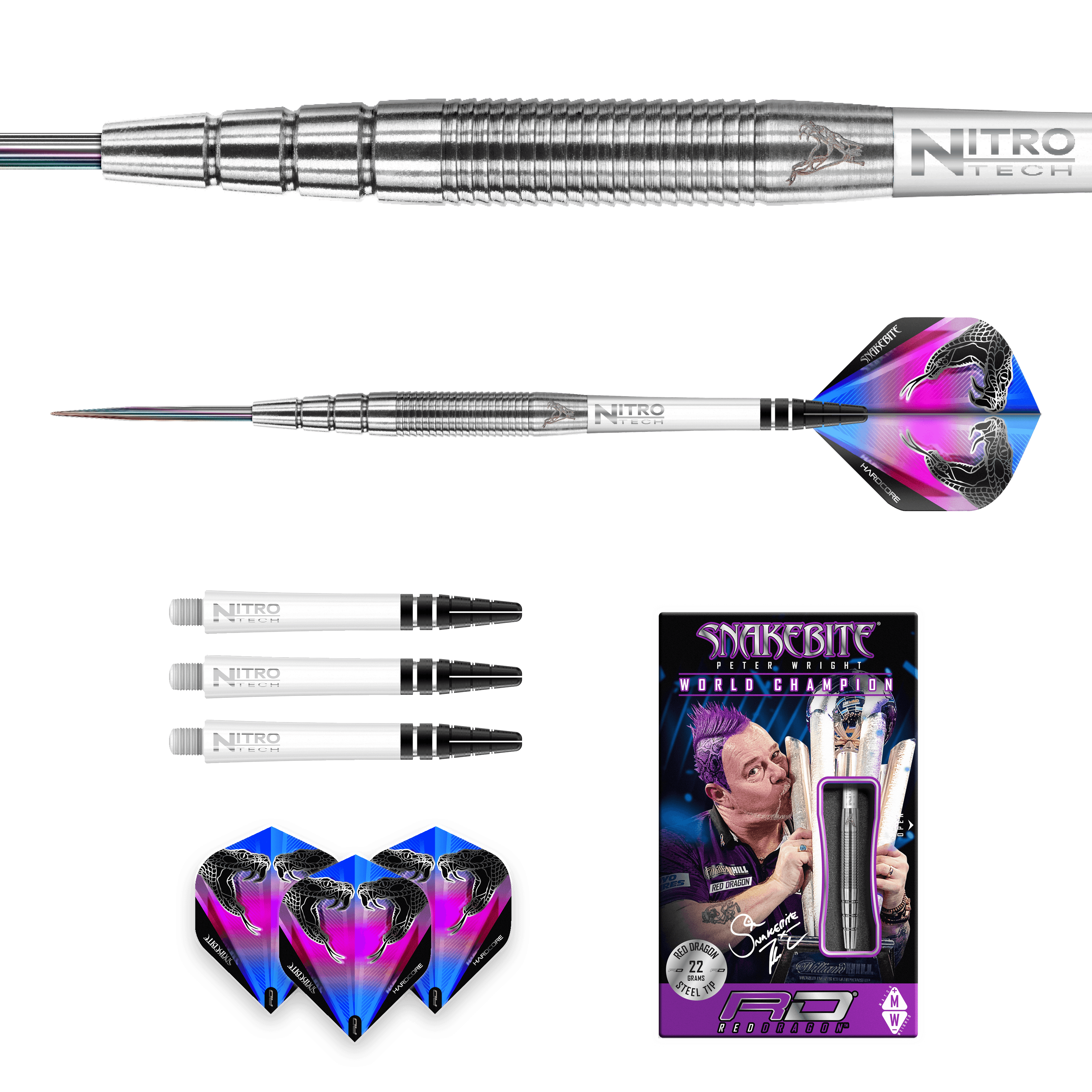 Red Dragon - Peter Wright Pl15 90% - Steel Šípky - Direct Darts - 5