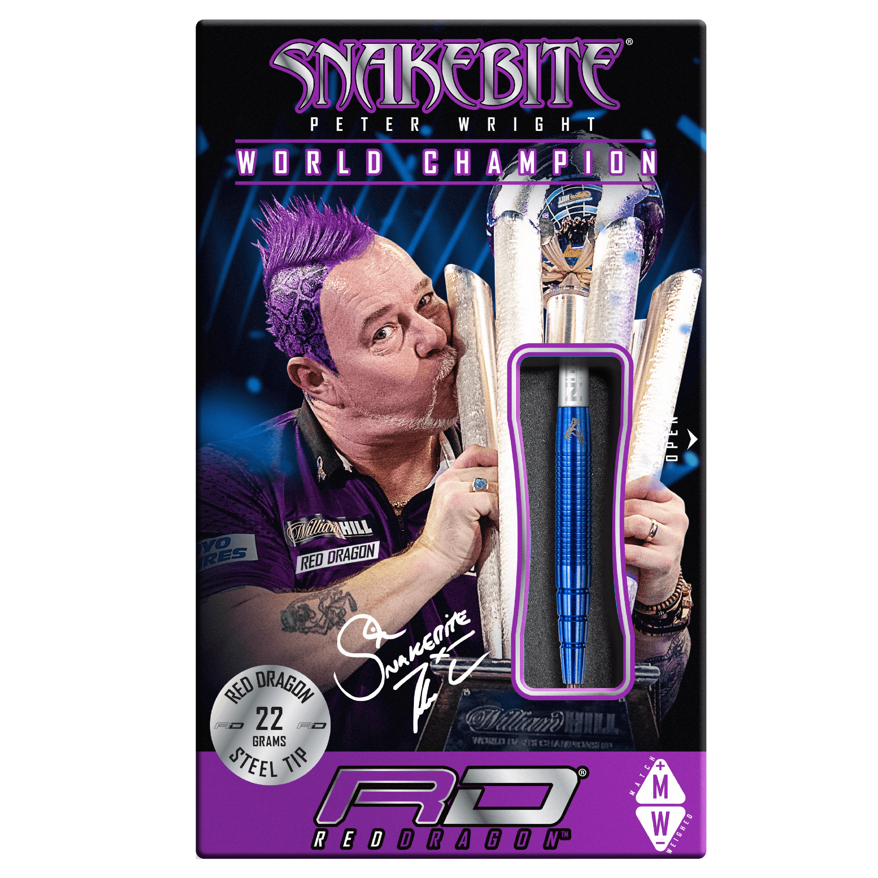 Red Dragon - Peter Wright Pl15 Blue 90% - Steel Šípky - Direct Darts - 4