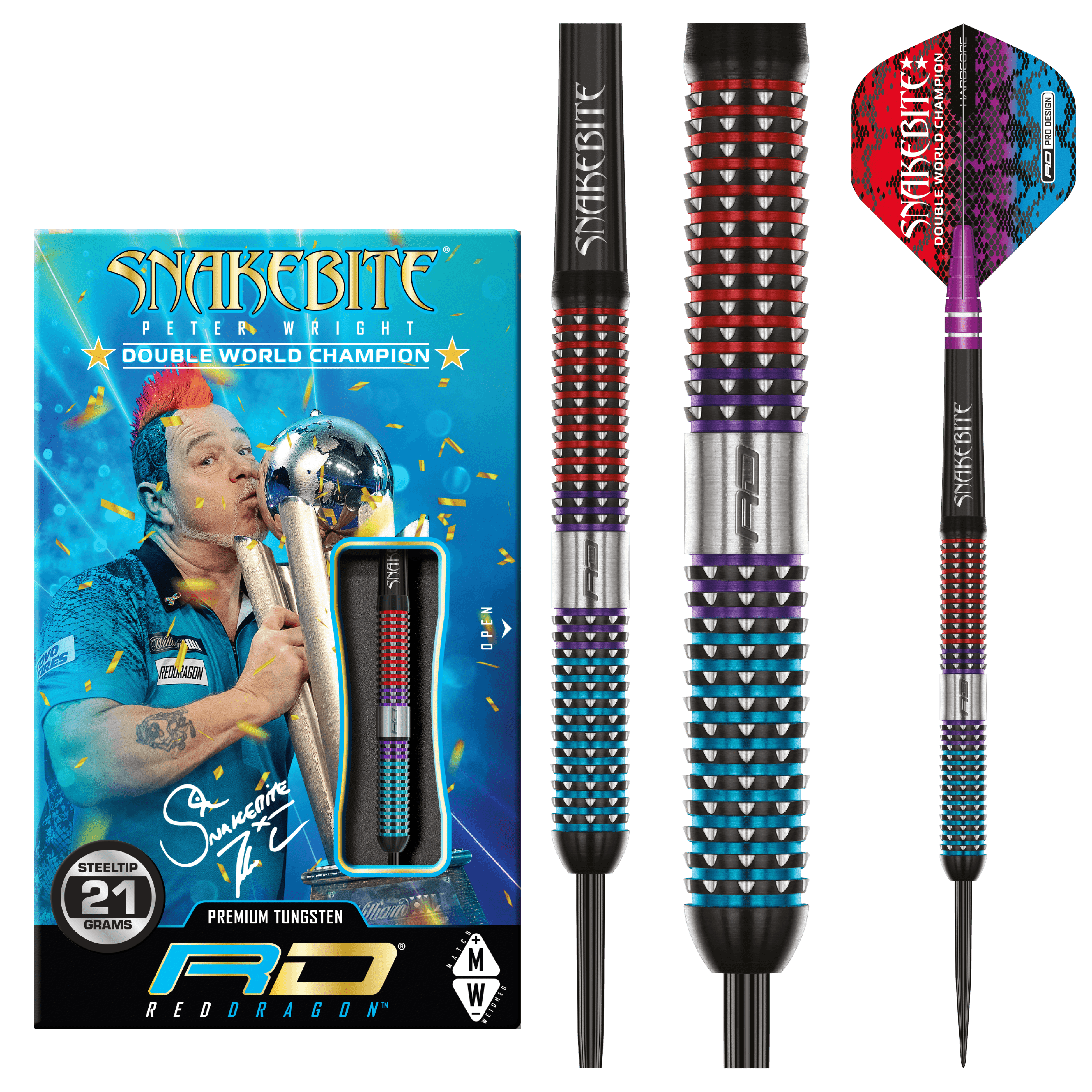 Red Dragon - Peter Wright Spirit 90% - Steel Šípky - Direct Darts - 2