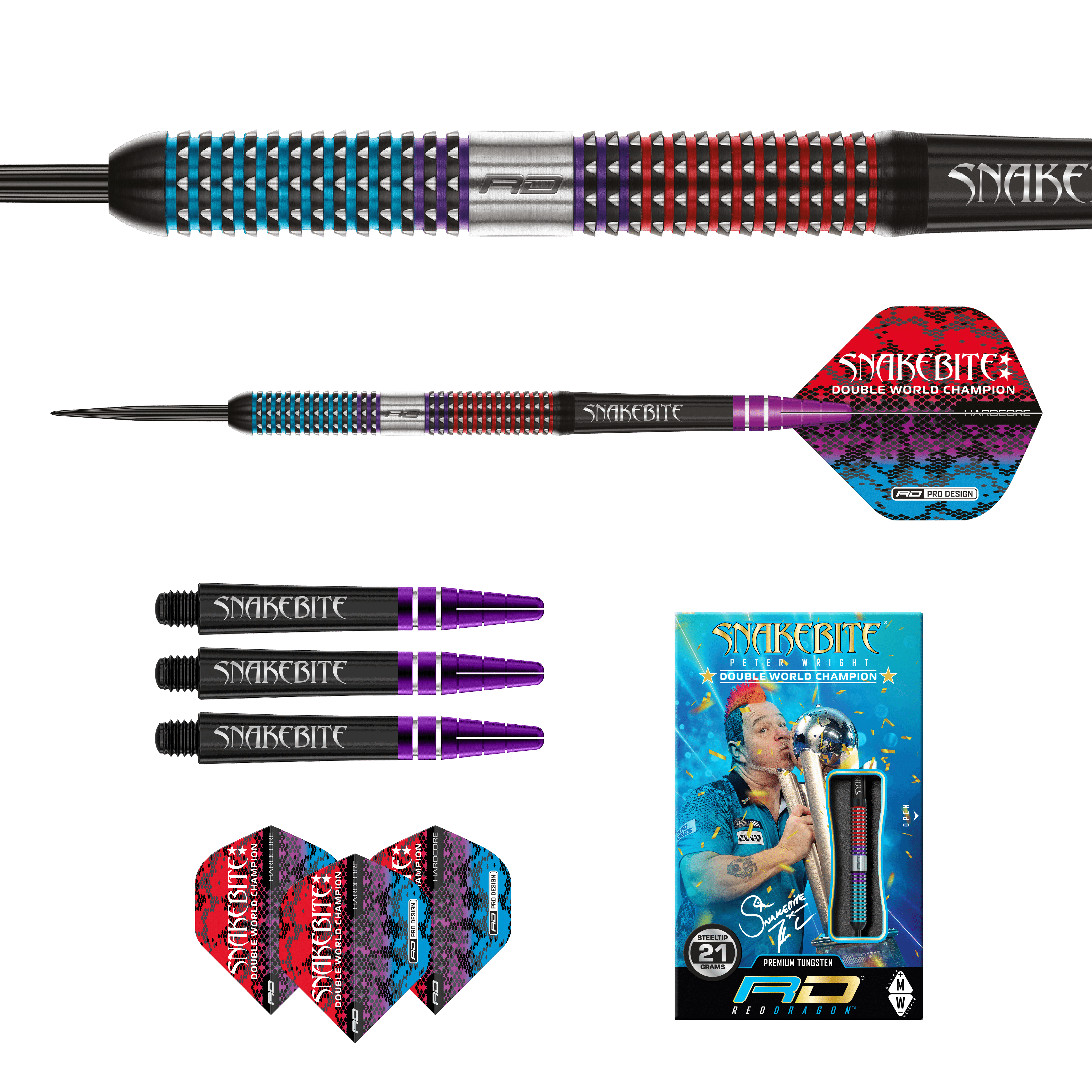 Red Dragon - Peter Wright Spirit 90% - Steel Šípky - Direct Darts - 5