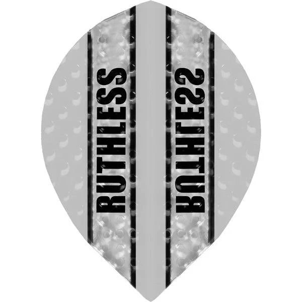 Ruthless - Clear Panel Embossed - Bílá - Hruškovitá - 100 Mikron - Letky Na Šípky - Direct Darts - 1