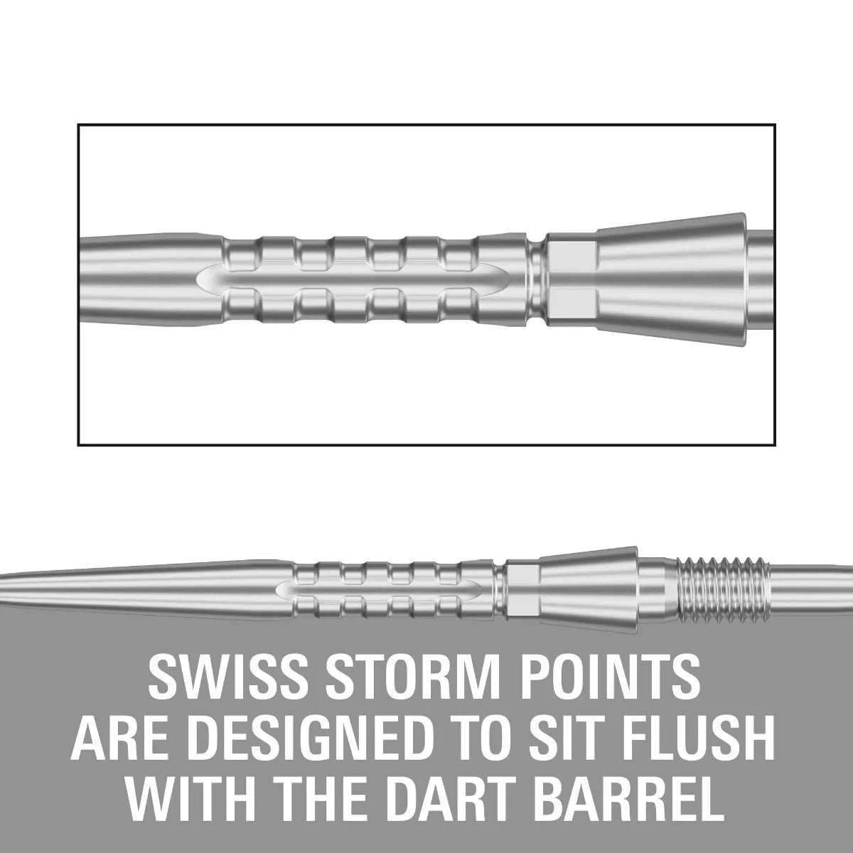 Target - Swiss Point - Storm Surge Strieborná - Hroty Na Šípky - Direct Darts - 5