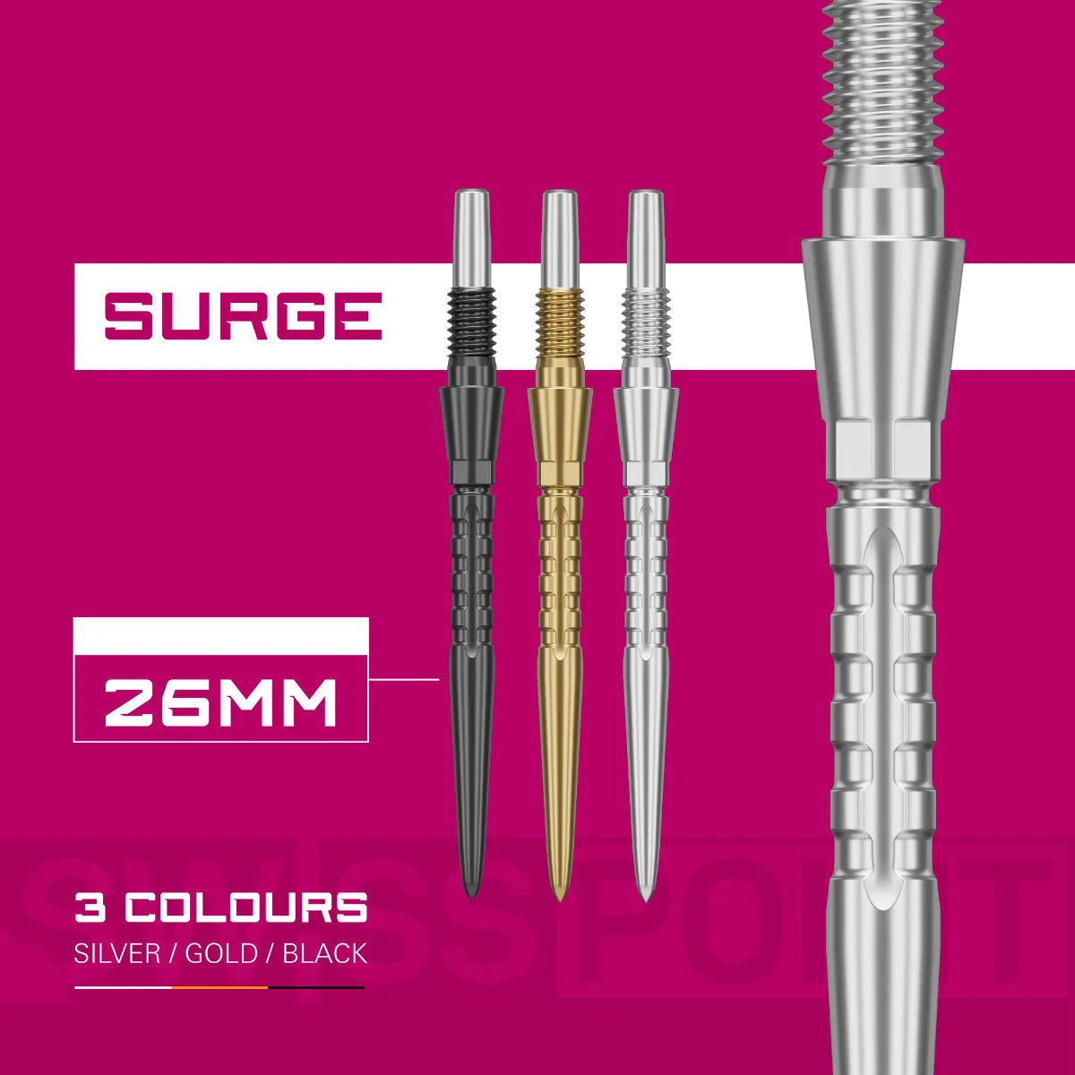 Target - Swiss Point - Storm Surge Strieborná - Hroty Na Šípky - Direct Darts - 6