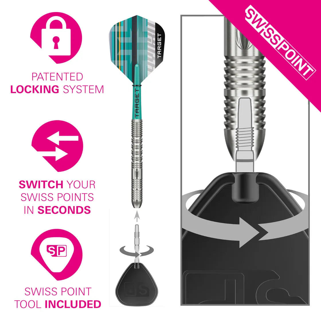 Target - Hydro 01 - 90% - Steel Šipky - Direct Darts - 4