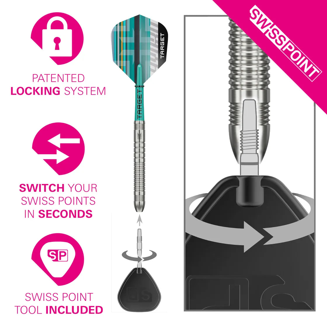 Target - Hydro 03 - 90% - Steel Šipky - Direct Darts - 4