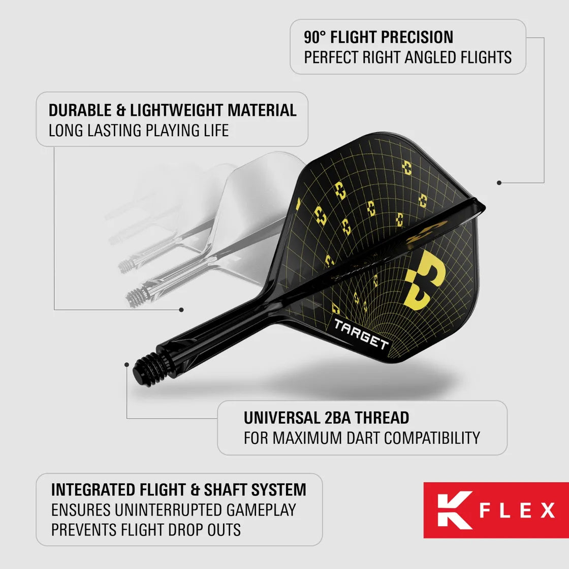 Target - K-Flex - Bolide - No2 - Jednodílný Násadky/Letky Na Šípky - Direct Darts - 5