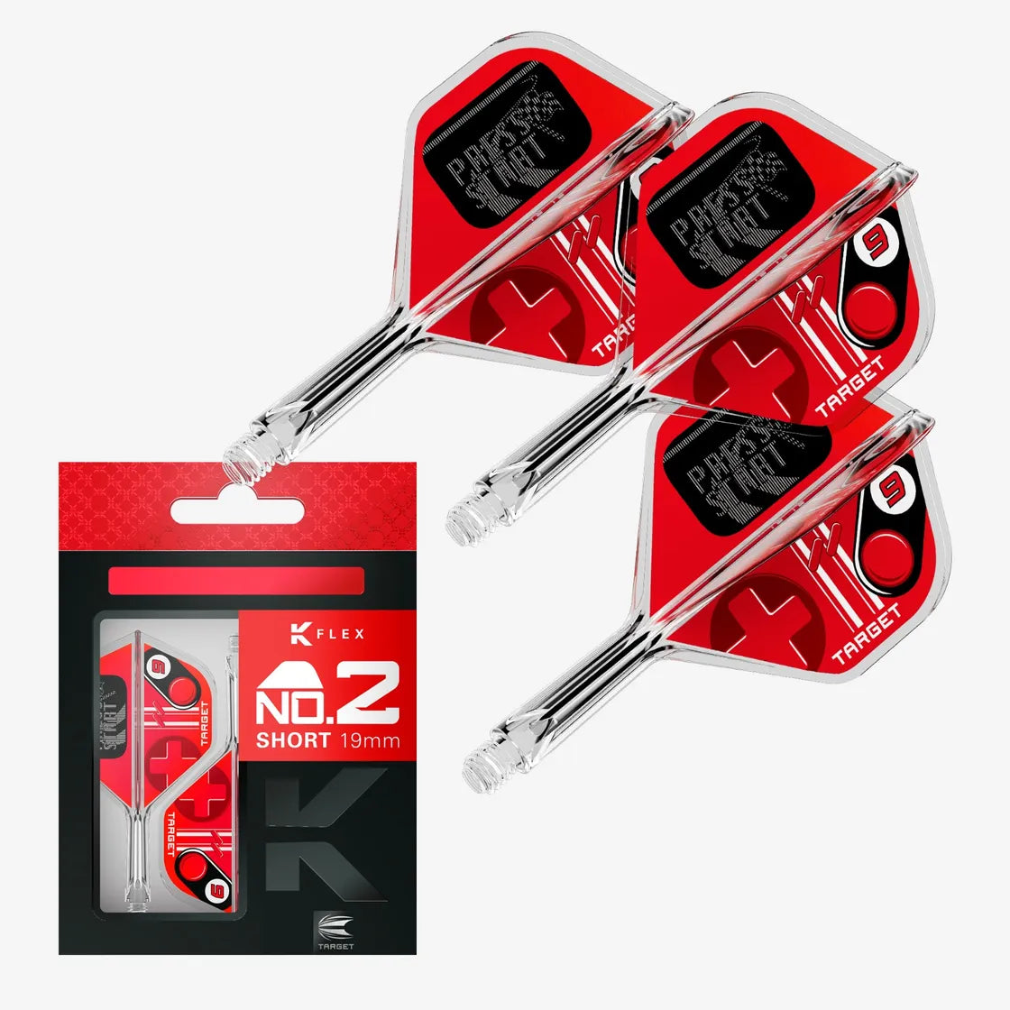 Target - K-Flex - Press Start - No2 - Jednodílný Násadky/Letky Na Šípky - Direct Darts - 1