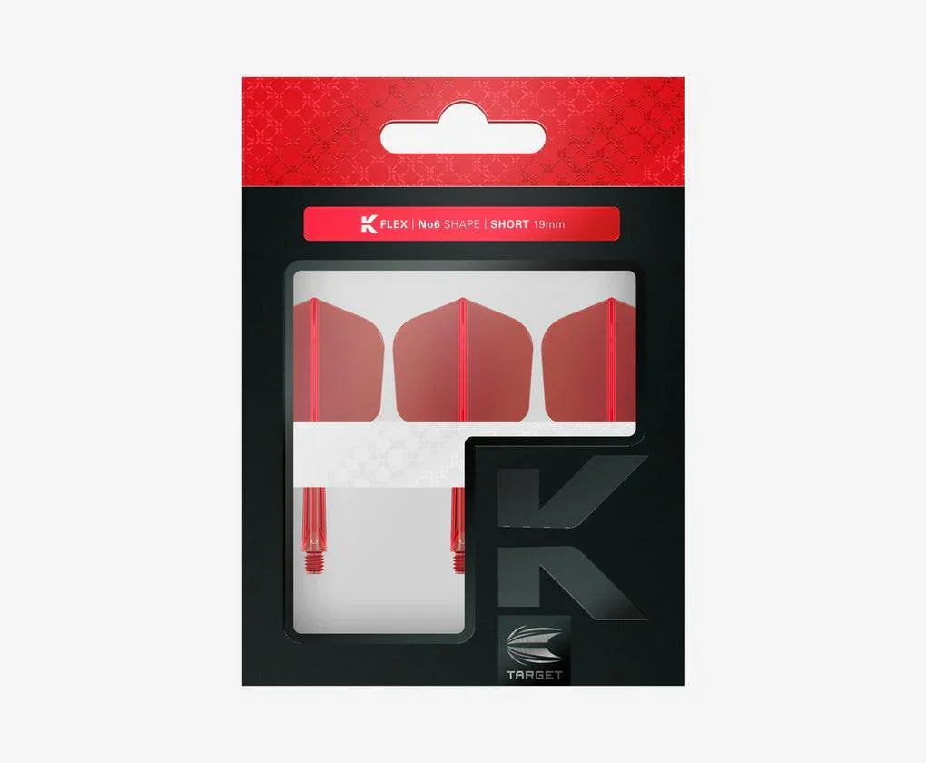 Target - K-Flex - No6 - Červená - Jednodílný Násadky/Letky Na Šípky - Direct Darts - 3