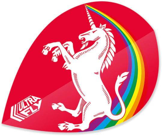 Unicorn - Core - Unicorn Rainbow - Red - Xtra - 75 Mikron - Letky Na Šípky - Direct Darts - 1