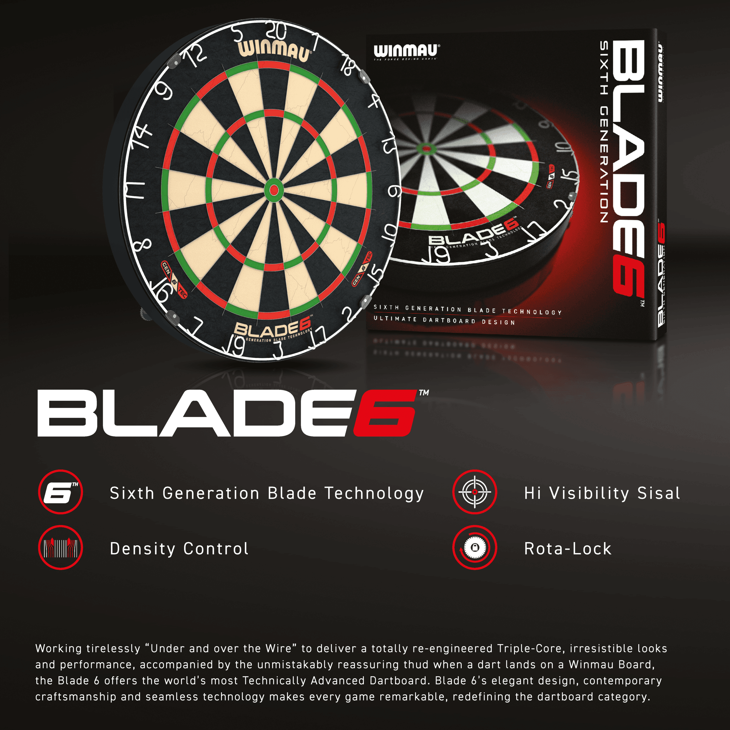 Winmau - Blade 6 - Sisalový Terč Na Šípky - Direct Darts - 6