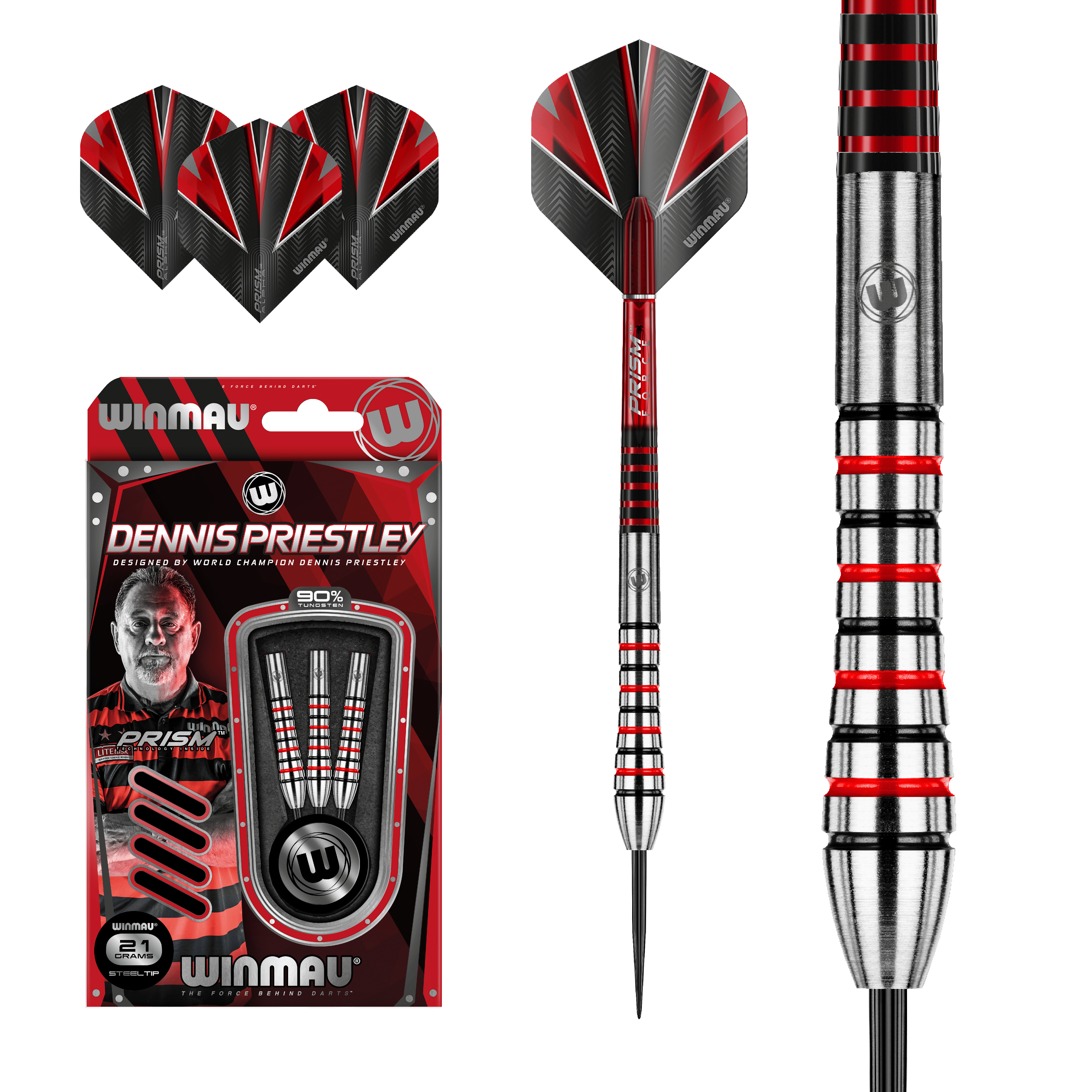 Winmau - Dennis Priestley 90% - Steel Šípky - Direct Darts - 2