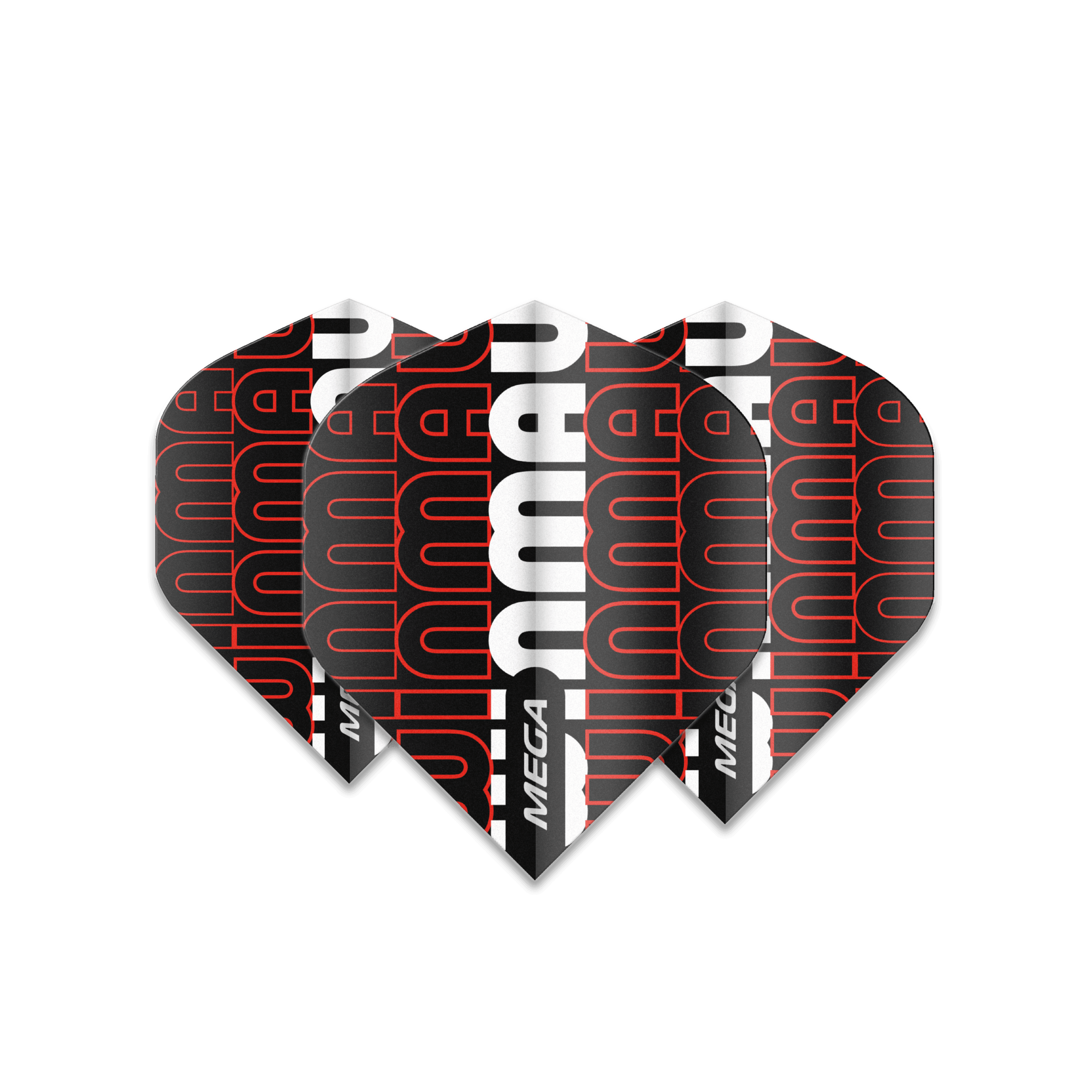 Winmau - Mega Standard Černá & Červená - 75 Mikron - Letky Na Šípky - Direct Darts - 1