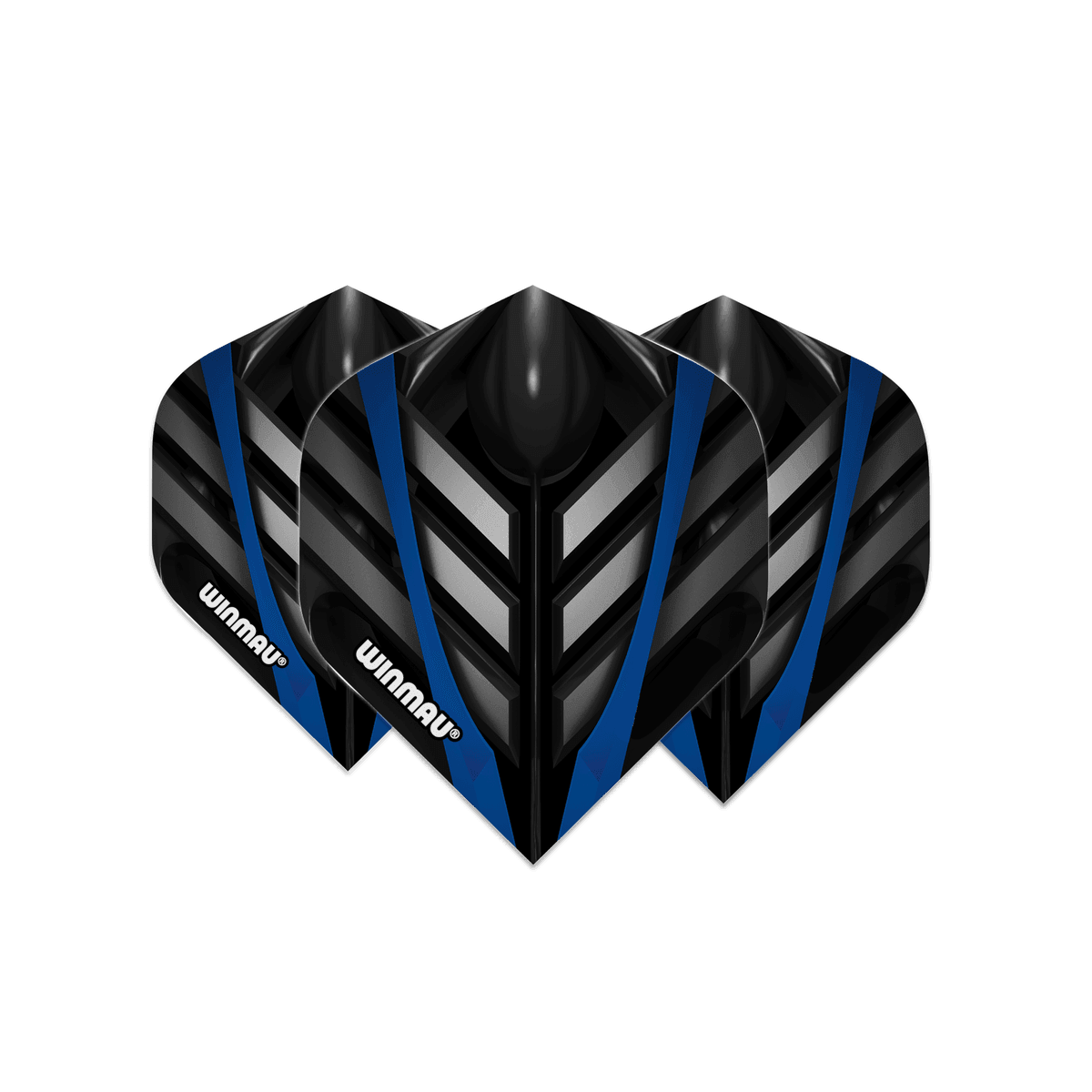 Winmau - Mega Standard Černá & Šedá& Modrá - 75 Mikron - Letky Na Šípky - Direct Darts - 1