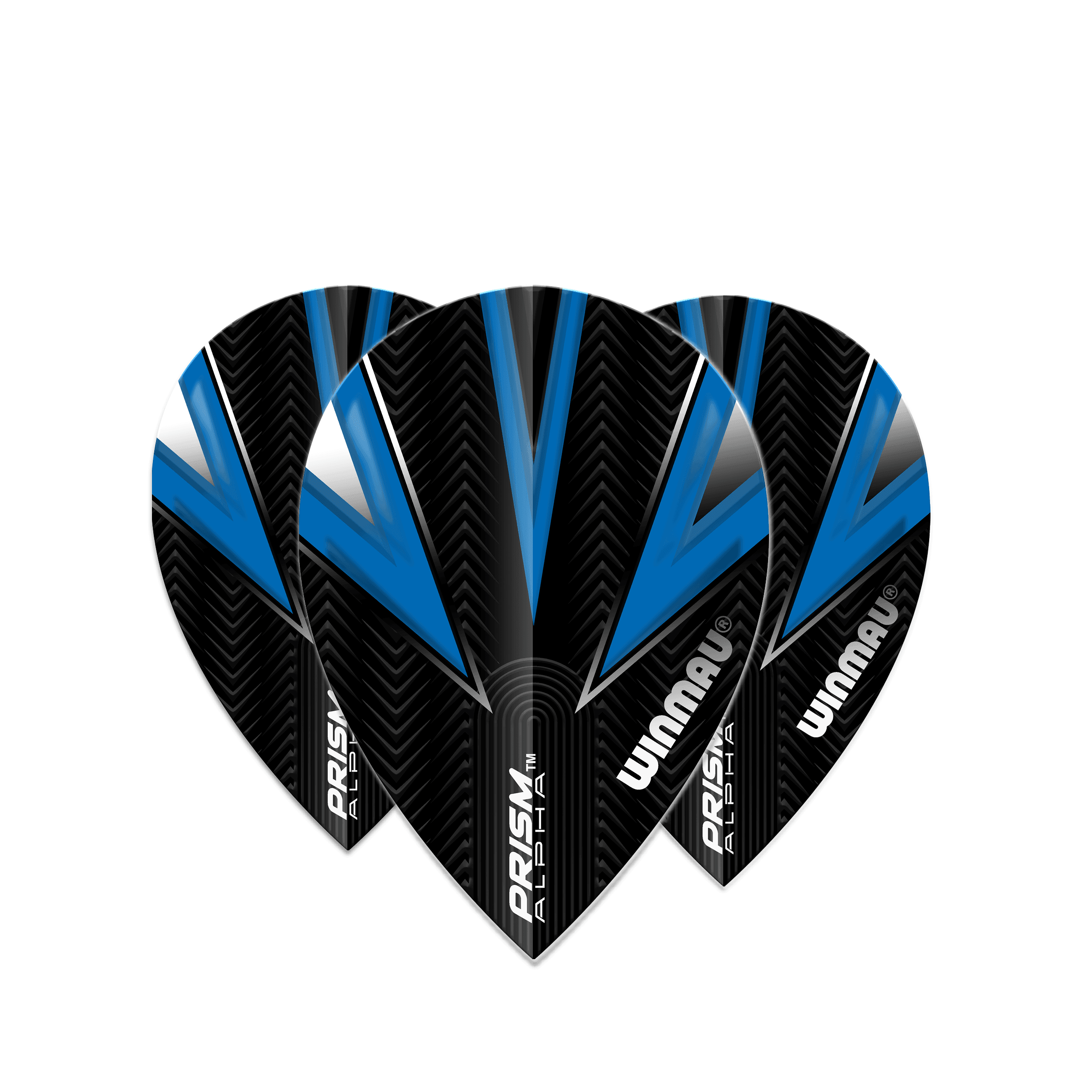 Winmau - Prism Alpha Černá & Modrá Hruškovitá - 100 Mikron - Letky Na Šípky - Direct Darts - 1