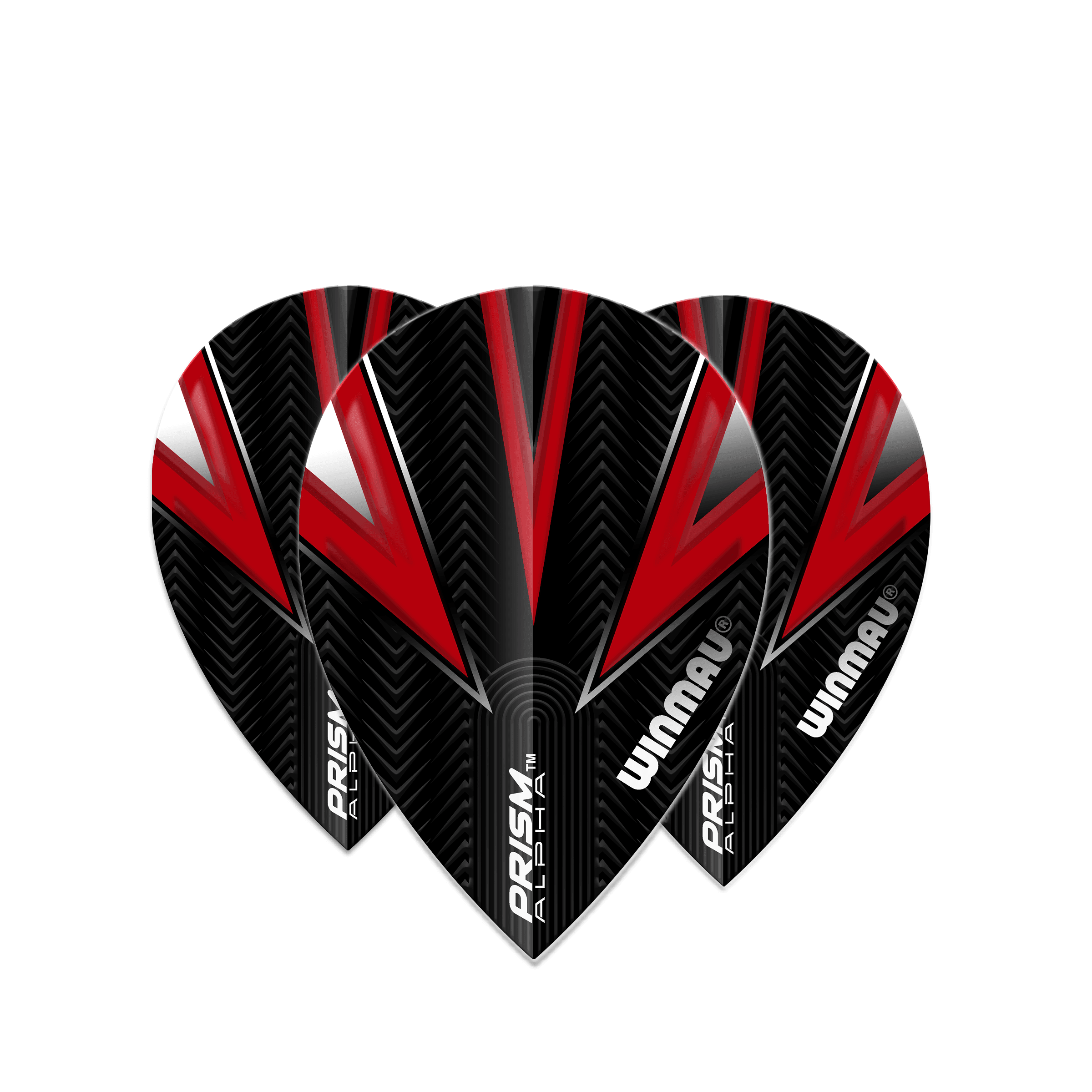 Winmau - Prism Alpha Černá & Červená Hruškovitá - 100 Mikron - Letky Na Šípky - Direct Darts - 1