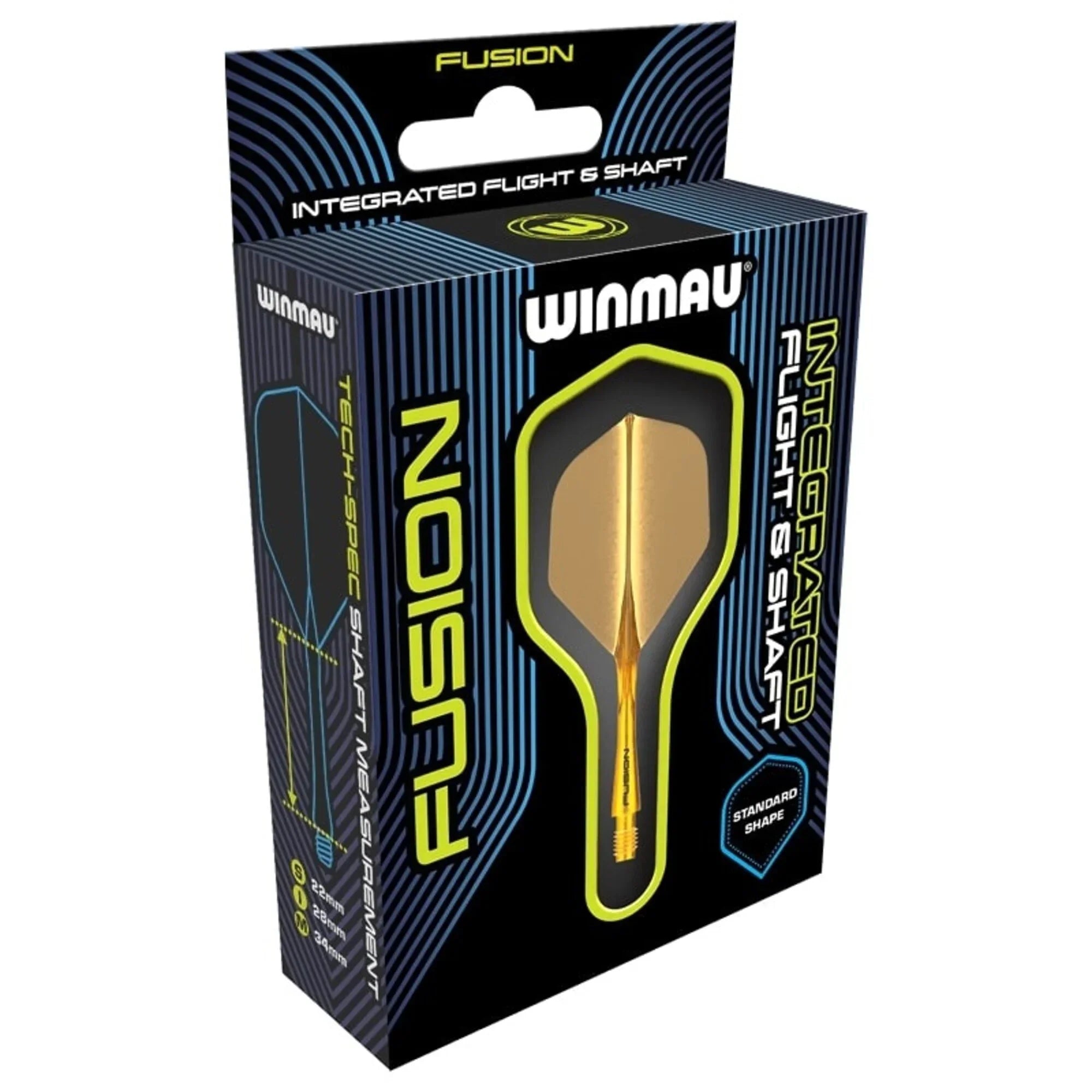 Winmau - Fusion - Oranžová - No2 - Jednodílný Násadky/Letky Na Šípky - Direct Darts - 4