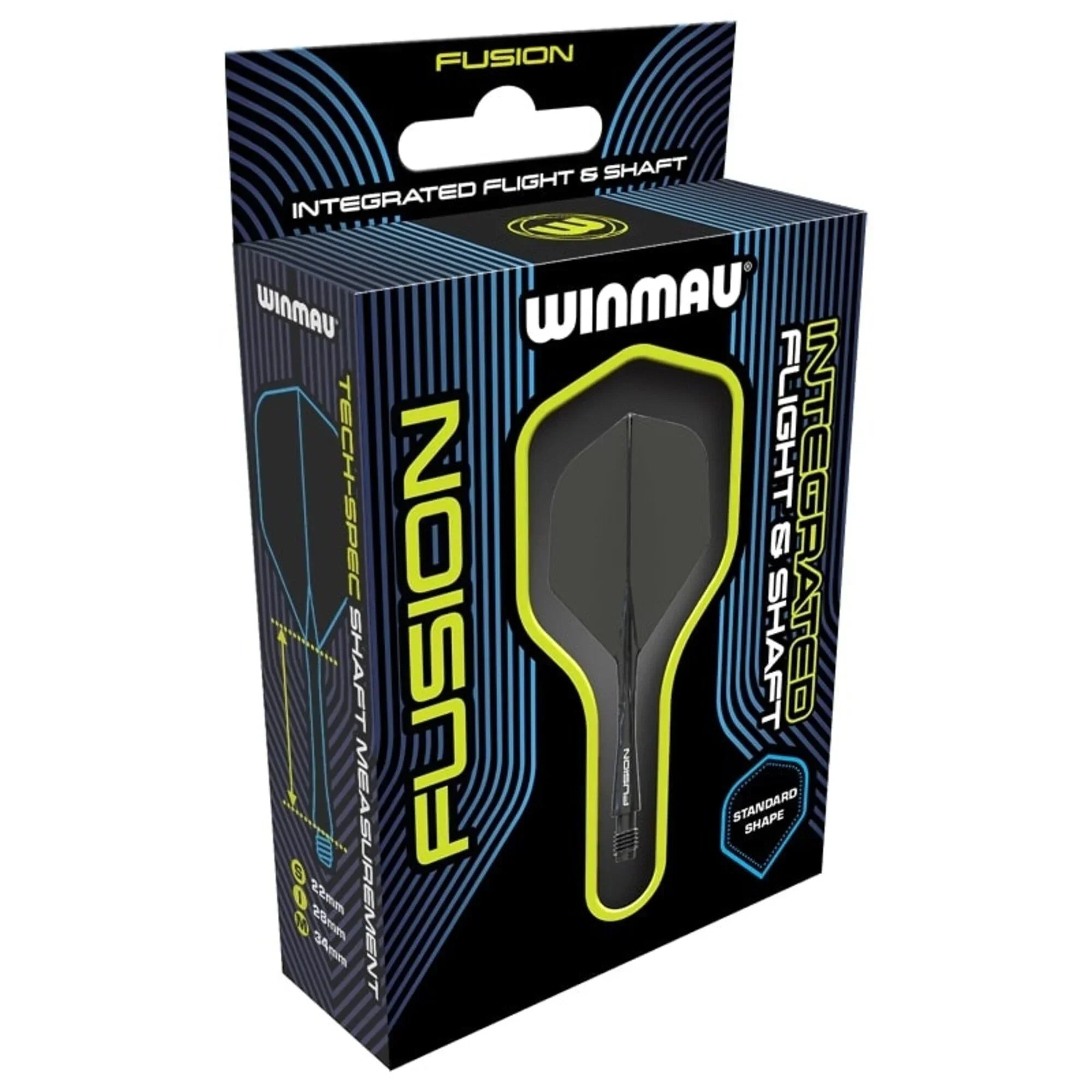 Winmau - Fusion - Černá - No2 - Jednodílný Násadky/Letky Na Šípky - Direct Darts - 4