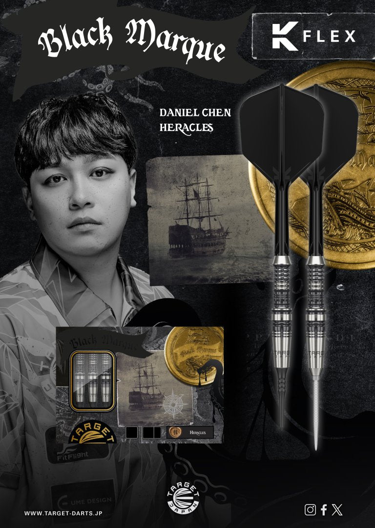 Target Japan - Black Marque Heracles - 90% - Steel Šipky - Direct Darts - 4