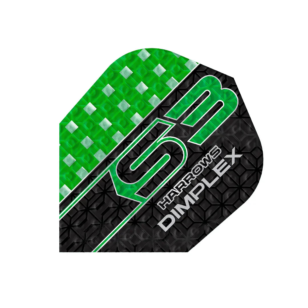 Harrows - Dimplex S3 Zelená - No6 - 100 Mikron - Letky Na Šípky - Direct Darts - 1