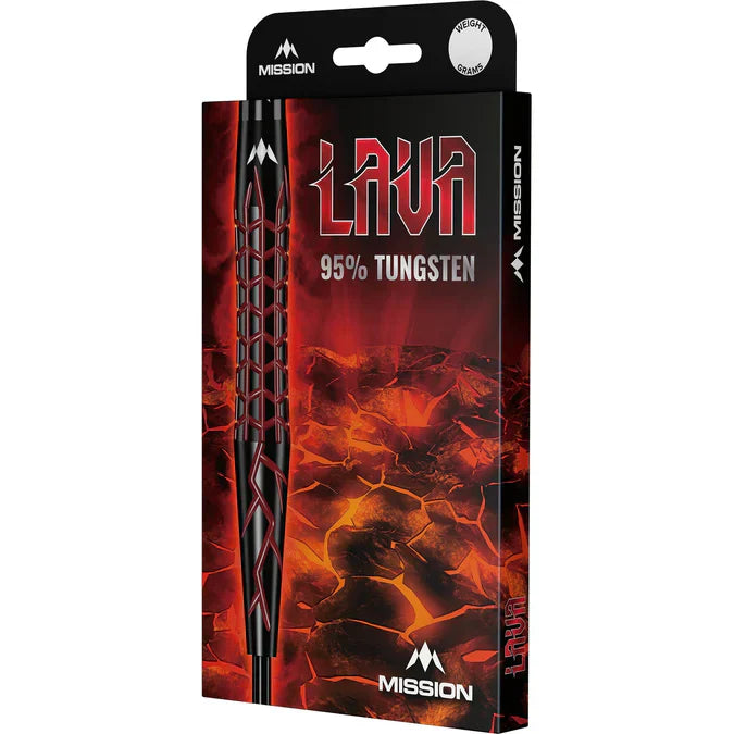 Mission - Lava 95% - Černá & Červená - Steel Šípky - Direct Darts - 4